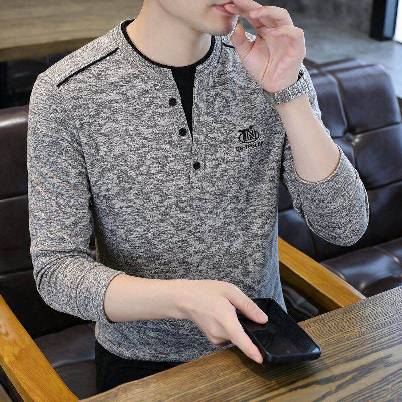 亨利领刺绣轻奢男士卫衣秋装