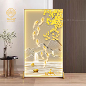 轻奢高级感铝合金屏风隔断客厅遮挡入户玄关卧室办公室酒店现代座