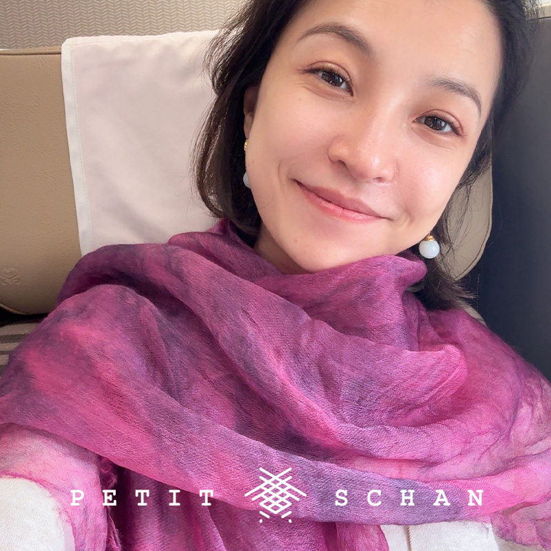 小闪羊绒真丝手工点染围巾披肩