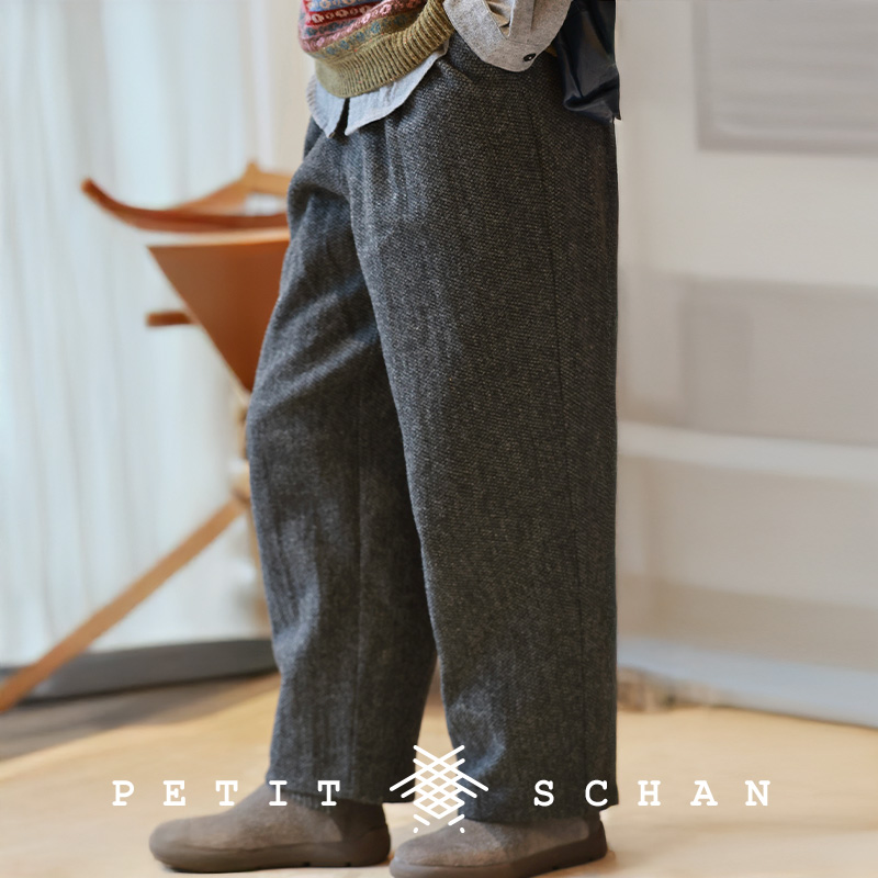 小闪羊毛加厚宽松萝卜裤