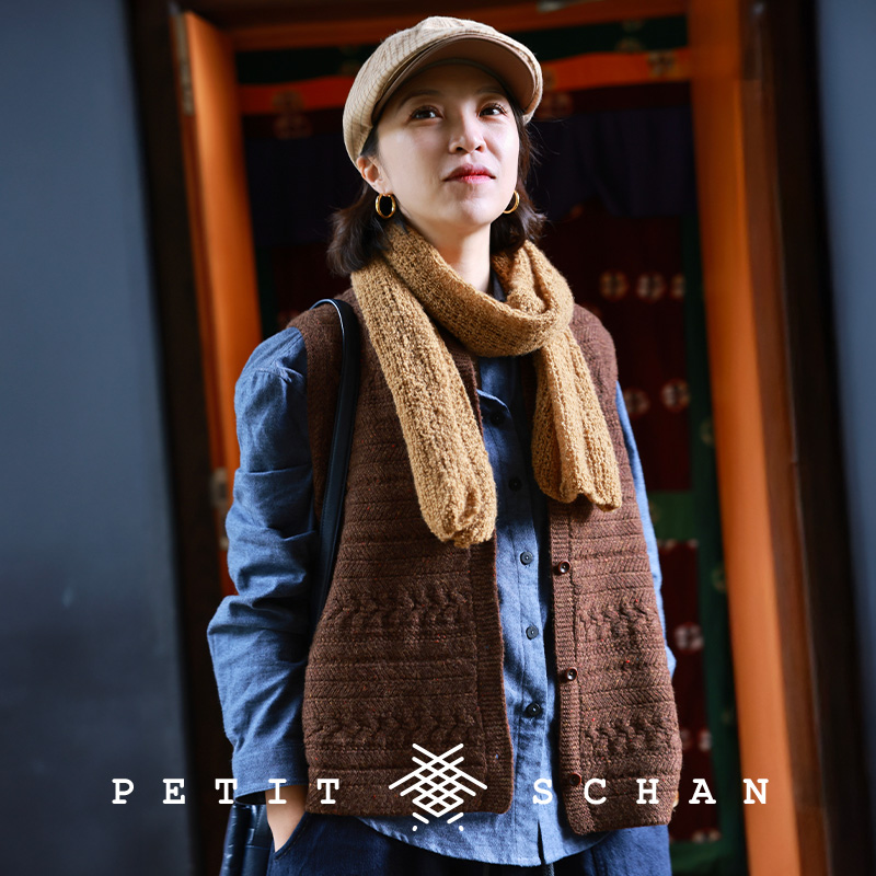 小闪 时光的小马甲 纯羊毛点子纱绞花叠穿马甲外搭无袖背心针织衫