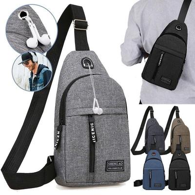 Small Canvas Chest Pack for Men Women Crossbody Bags Hip Hop