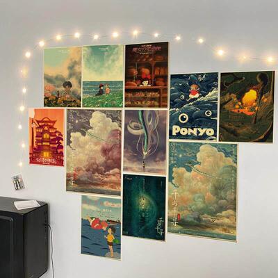 Anime Retro Poster Kraft Paper Home Wall Art Bar Decoration