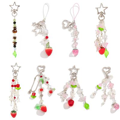 Cute strawberry bow keychain y2k coquettish fairytale lily o