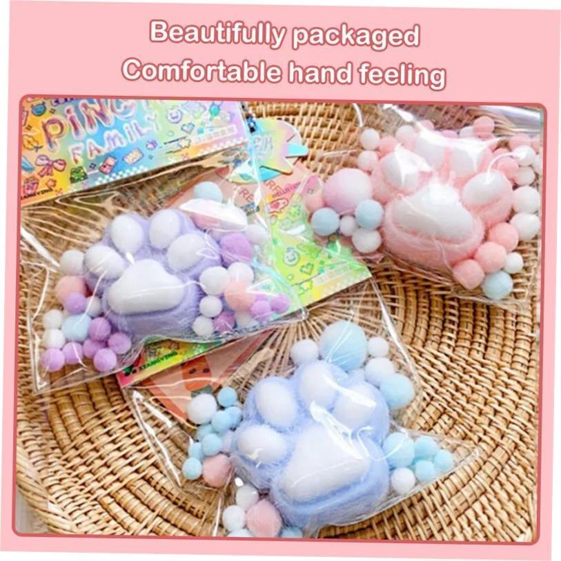 NEW Fidget Toy Mini Squishy Toys Kawaii Plush Cat Paw Transp