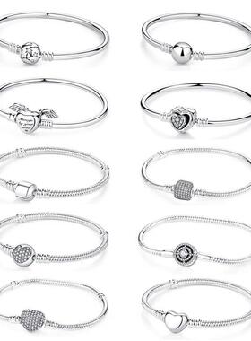 Original 925 Sterling Silver Bracelets Bangles Crystal Ball