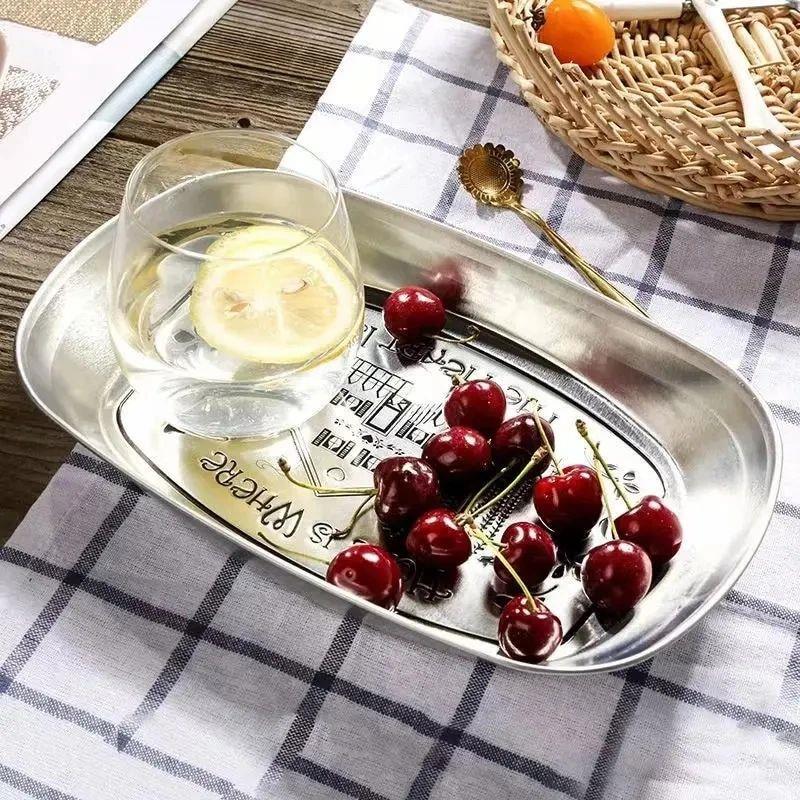 Kitchen Outdoor Picnic Tools Random Pattern Fruit Plate Snac