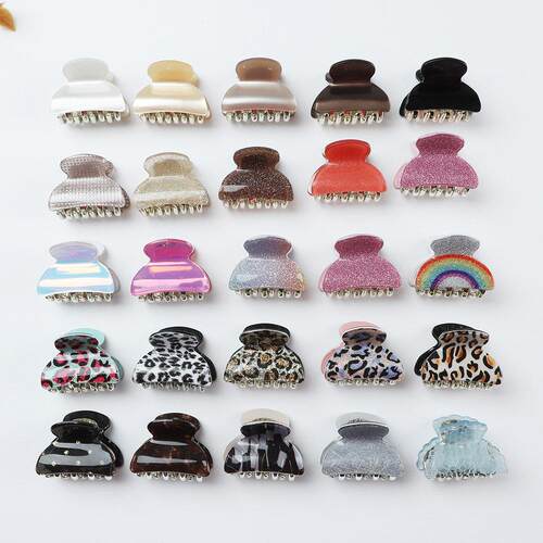 4PCS/Set 4CM Acrylic Flower Hair Claw Clip Women Girls Shinn
