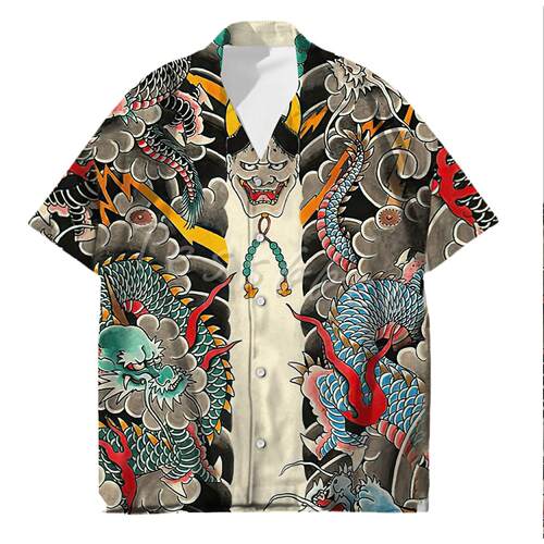 irts For Men Fashion Summer Harajuku Casual Oversized Shirts