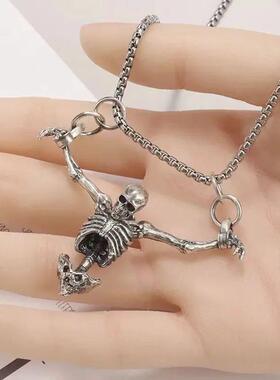 Creative Crucifixion Skull Pendant Men Necklace Punk HipHop