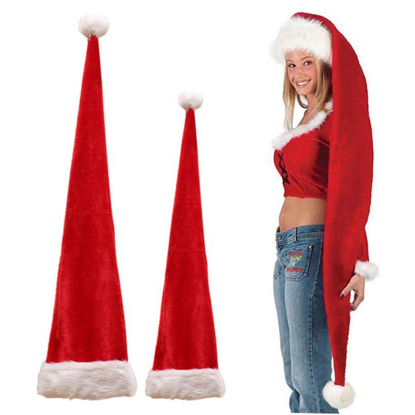 Adult Children Long Christmas Hat for Plush Santa Claus Cap1