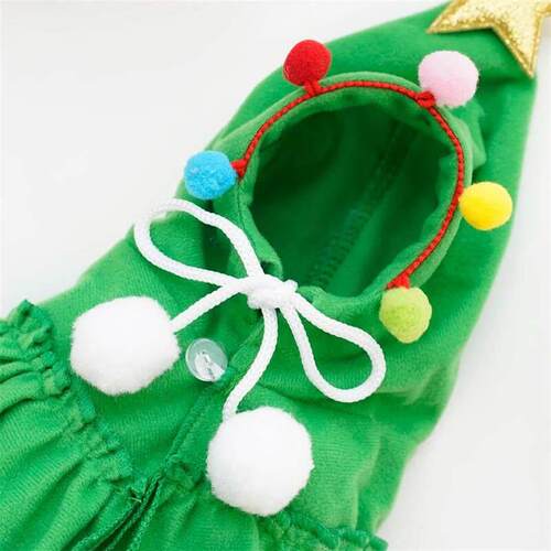Christmas Pet Dog Clothes Cloak Cosplay Santa Tree Costume H