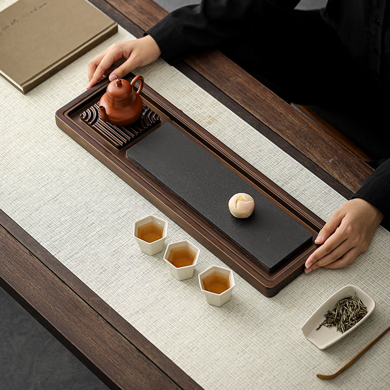 乌金石实木茶盘家用功夫茶具茶海长方干泡台排水式两用茶具小托,餐饮具,茶盘,淘宝优惠券,粉丝福利购,淘宝优惠卷