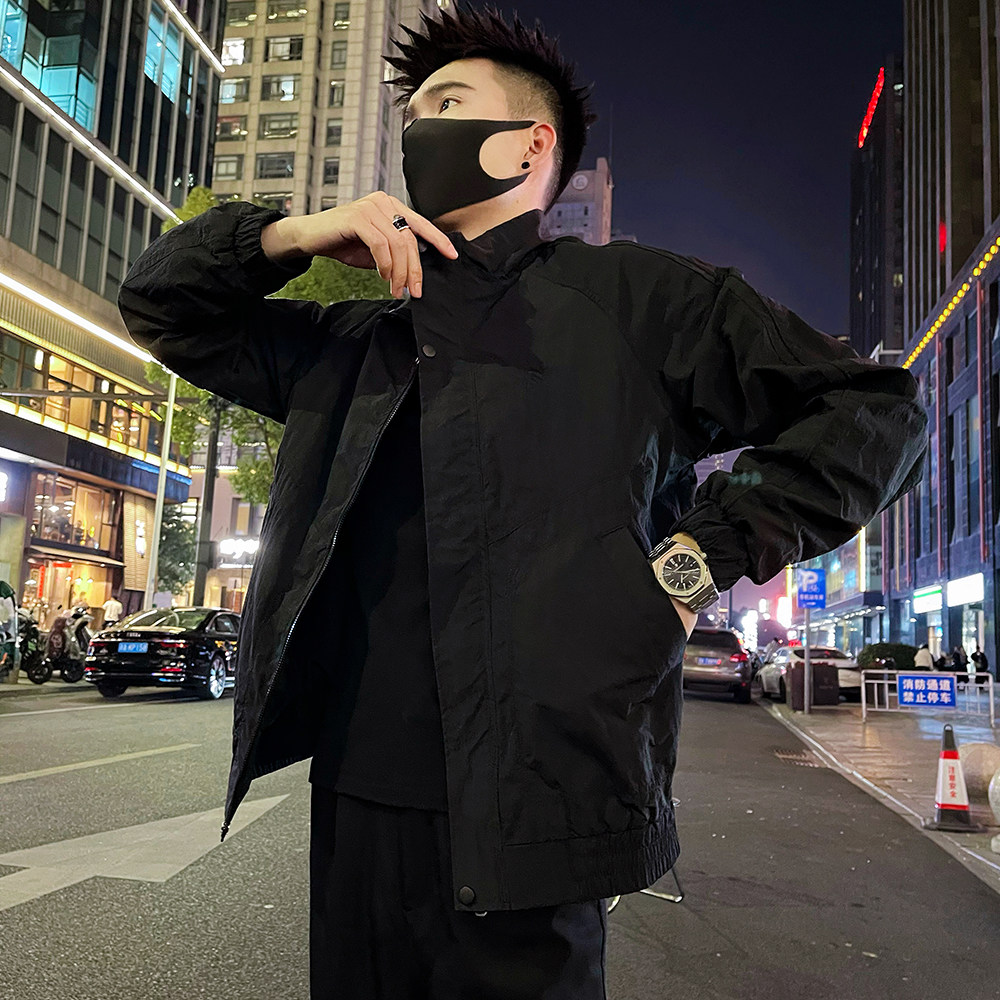 J63/P98控138秋款高级感男装痞帅休闲男士夹克外套纯色百搭上衣,男装夹克,电商A366