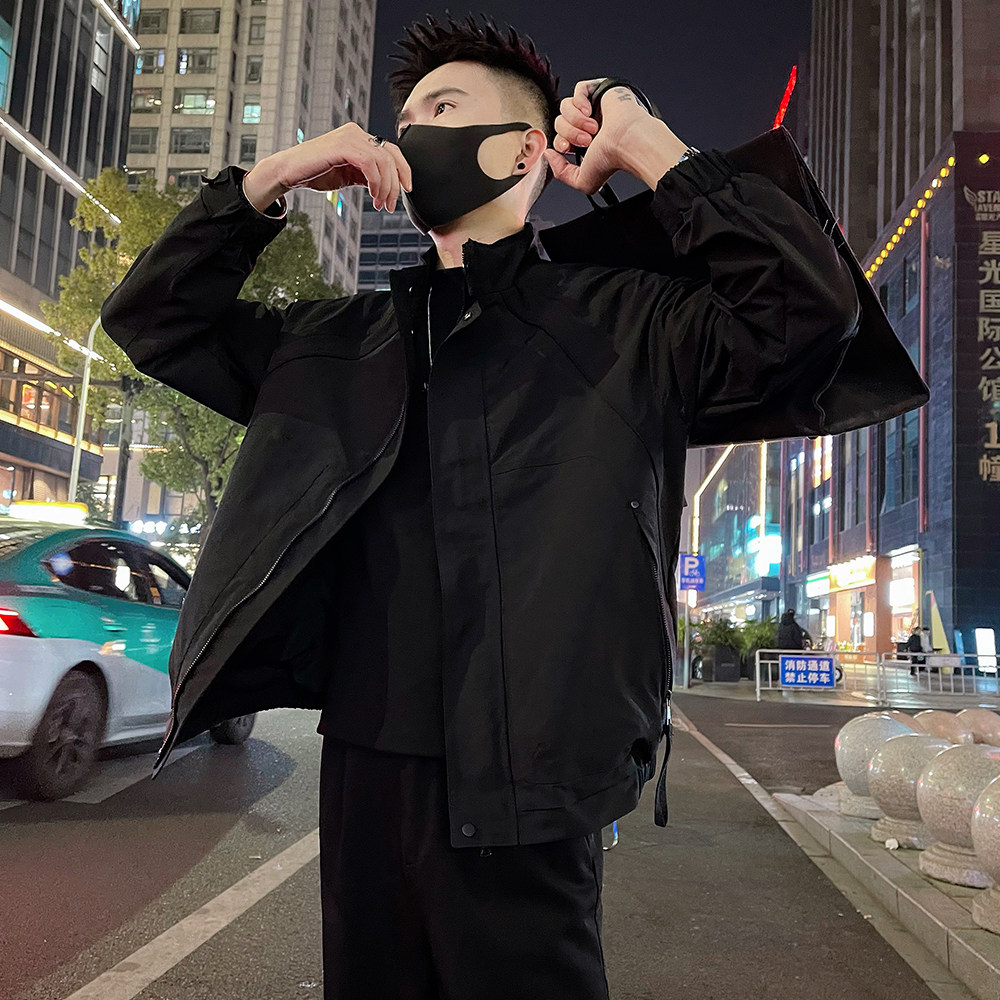 J90/P98控145春款男士薄款工装设计感插肩袖夹克外套潮牌绿2,男装夹克,电商A366