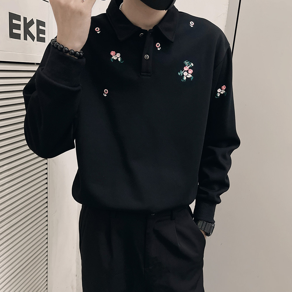 W132/P68控98秋款卫衣男潮牌刺绣梅花风休闲百搭圆领上衣3,男装卫衣,电商A366