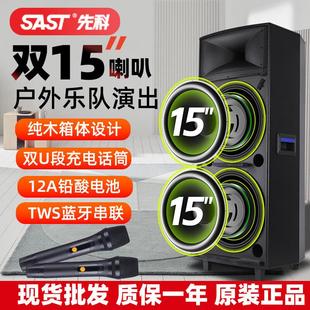 先科（SAST）双15英寸户外音箱 专业会议演出音响 广场舞婚庆舞台