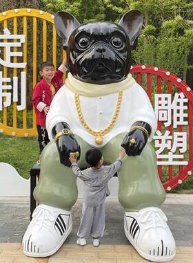 雕塑定制玻璃钢卡通人物雕像树脂模型户外大型门口吉祥物法斗摆件