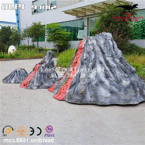 商场美陈仿真仿真火山展厅装饰玻璃钢火山雕塑摆件工厂制作出品