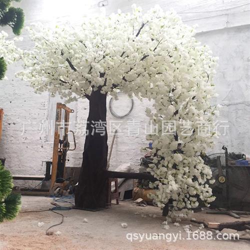 仿真梨花树绢布樱花树客厅假花仿真大型植物许愿树景区仿真花批发