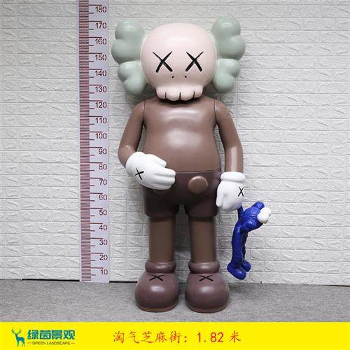 潮流网红KAWS玻璃钢卡通雕塑家居美陈装饰芝麻街商业主题形象摆件