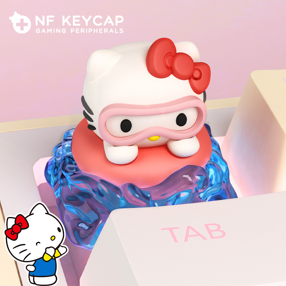 hellokitty键帽周边游泳
