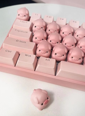 小猪造型机械键盘 CEKE品牌创意键盘 USB有线连接 全尺寸叫声音效