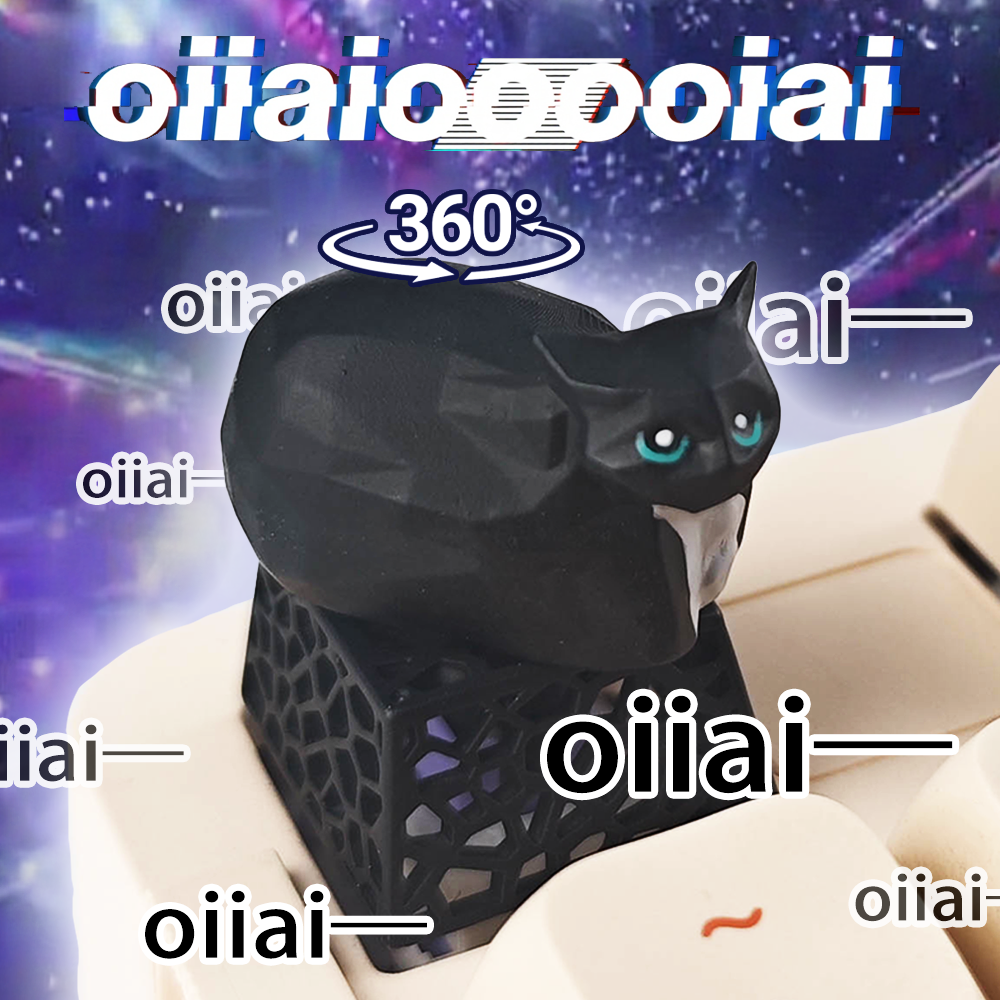 旋转黑猫键帽创意机械键