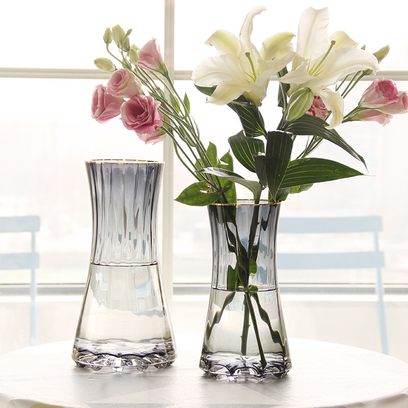 北欧玻璃花瓶透明客厅插花摆件水养餐桌玫瑰百合向日葵鲜花花器,家居饰品,花瓶,淘宝优惠券,粉丝福利购,淘宝优惠卷