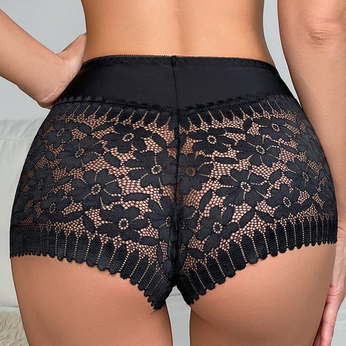 Sexy open-cut high-waisted tight shorts 性感镂空高腰修身短裤