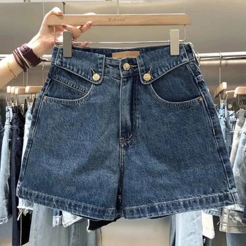 高腰翻边阔腿A字短裤不易变形