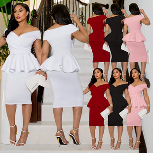 wrapped sleeveless hip dress 包臀连衣裙女 womanV领无袖 neck