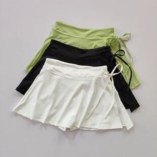 纯色绑带速干半身裙女Solid Color Strappy Quick-Dry Midi Skirt