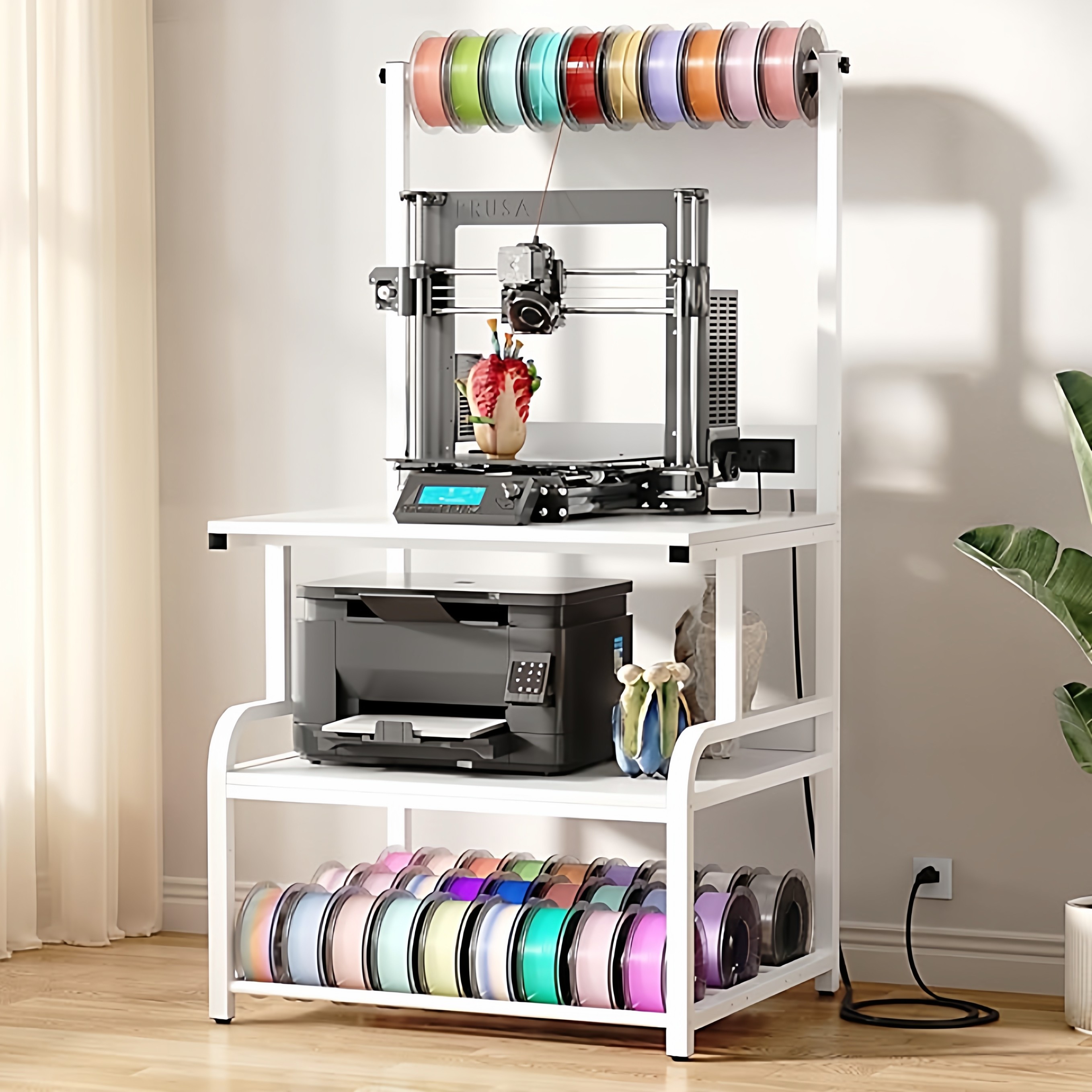 大号3D打印机桌带灯丝存储,重型滚动打印机推车带4层存储办公家用,住宅家具,其它桌类,淘宝优惠券,粉丝福利购,淘宝优惠卷