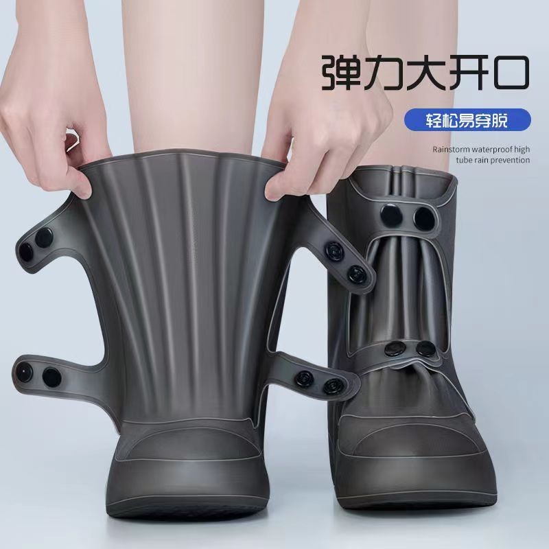 加厚防雨防水鞋套黑滑雪脚套冬季保暖男女户外雨靴雨鞋防滑耐磨