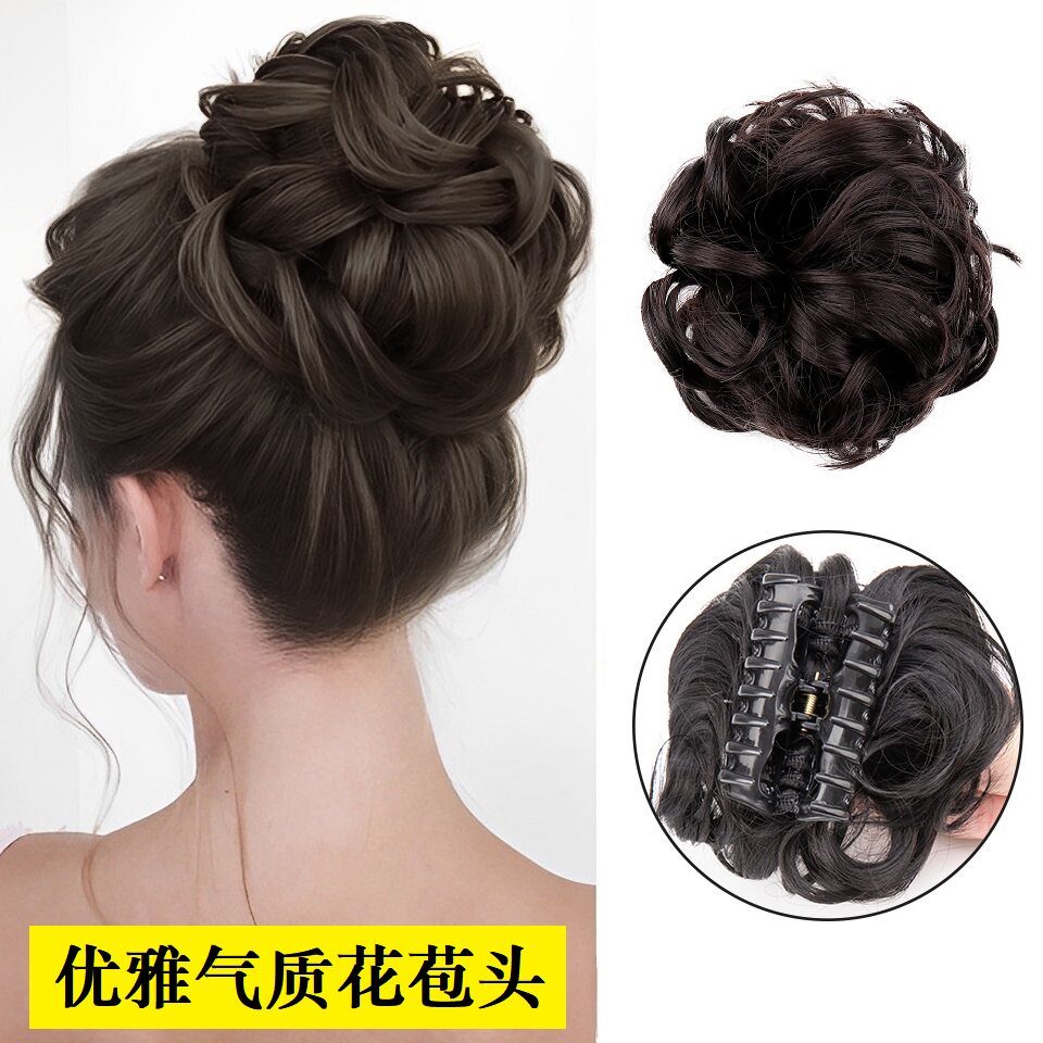 假发发圈女仿真发低丸子头