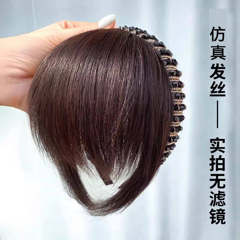 碎齐发箍假发刘海一体式薄款头顶补发片无痕遮白前额增发量假发片