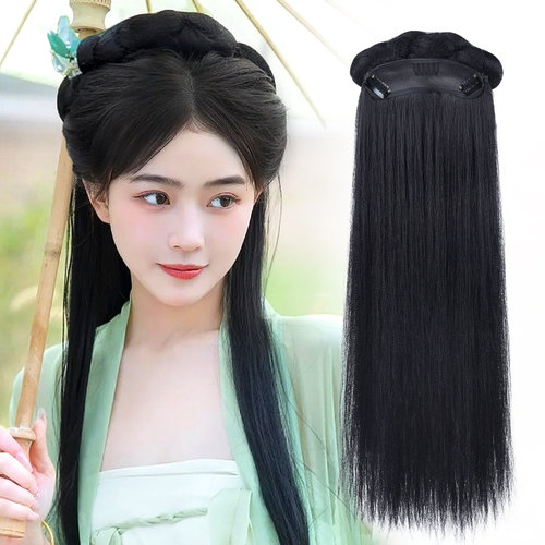 古装汉服头饰假发懒人发箍一体发髻配饰古风全头套盘发演出发饰