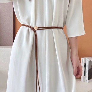 软皮绳细腰带女夏季 饰百搭可调节长款 配裙子衬衫 装 腰绳潮 时尚 新款