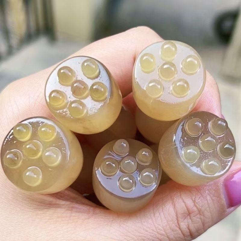眼部莲蓬按摩眼部改善黑眼圈拨筋点穴天然树脂美容按摩棒塑料款