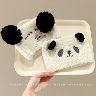 洗脸发带女大头压发发箍熊猫纯棉头套2025新款大头围可爱头箍发饰