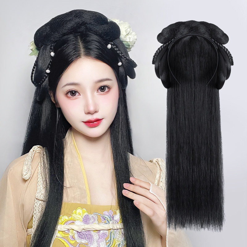 汉服头饰女假发发箍一体式唐风发包古风簪子发髻发卡明制造型发饰