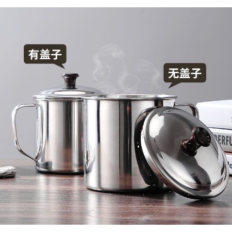 304不锈钢杯口杯带盖茶缸子带手柄杯子家用幼儿园儿童喝水杯防摔