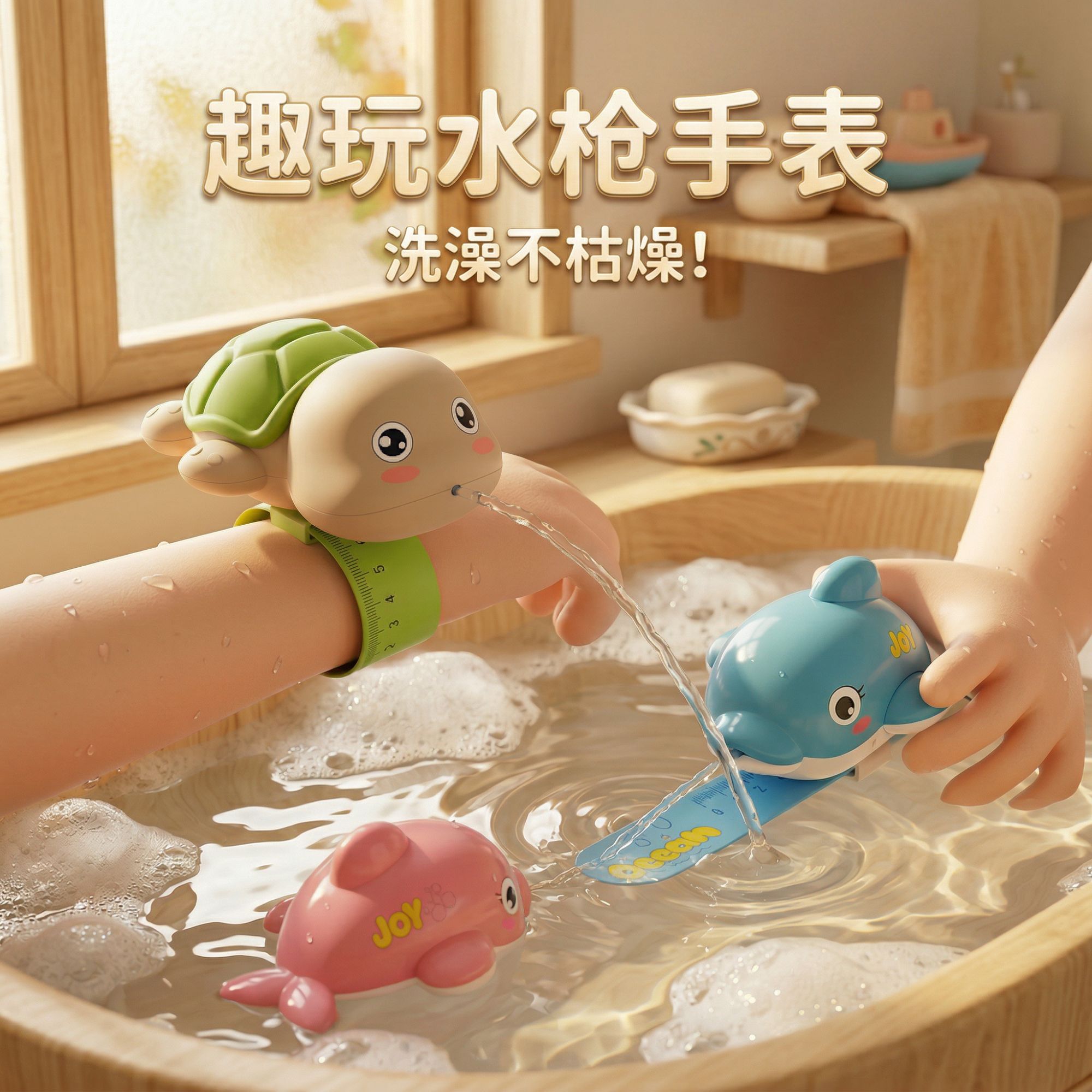 儿童户外喷水枪手腕式按压滋水枪宝宝室内浴缸戏水洗澡玩具小乌龟