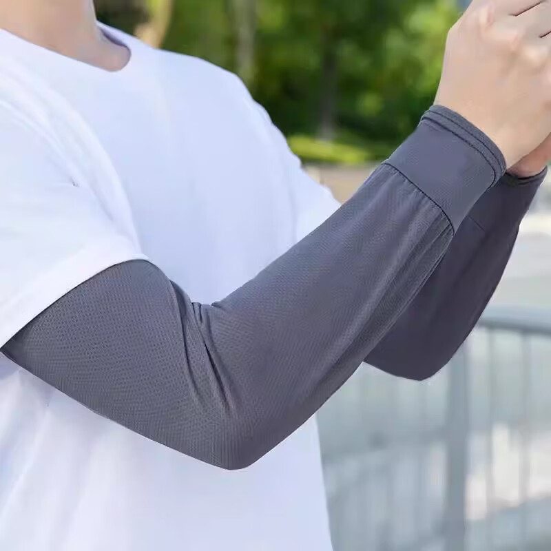 直筒防晒袖套男手袖加大加宽冰丝护臂男款手套开车骑行透气冰
