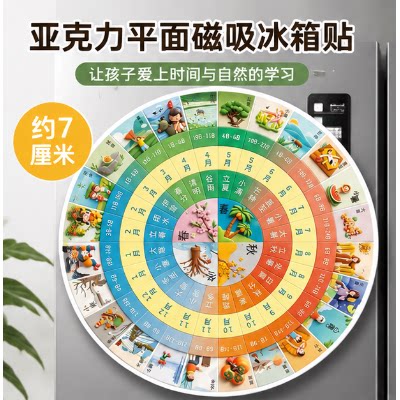 二十四节气冰箱贴知识小科普亚克力平面磁吸冰箱贴送朋友伴手礼物