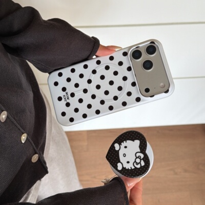 可爱波点Kitty支架磁吸手机壳