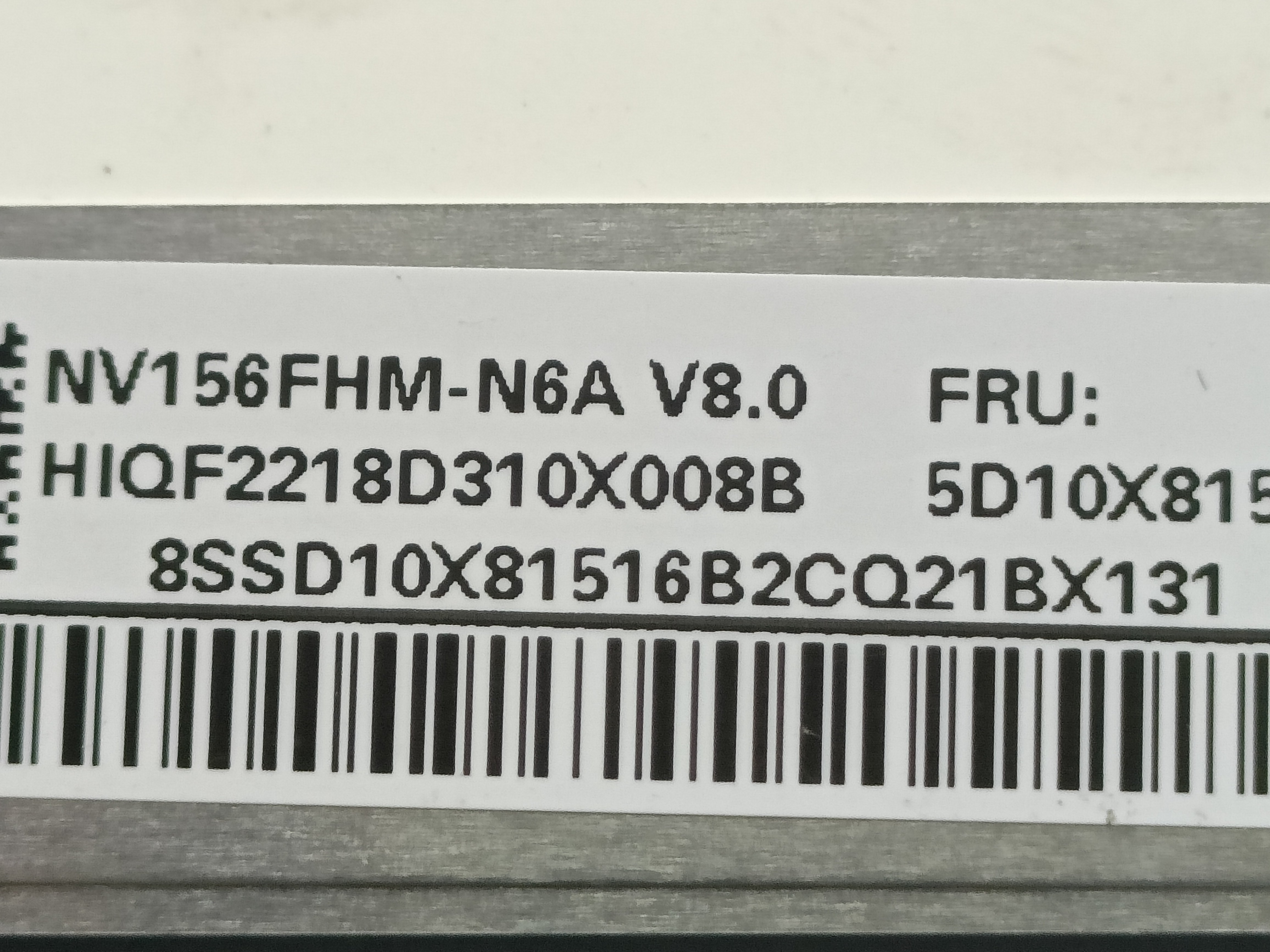 NV156FHM-N6A V8.0 1920/1080 小口EDP 窄边高亮度 拆机A屏