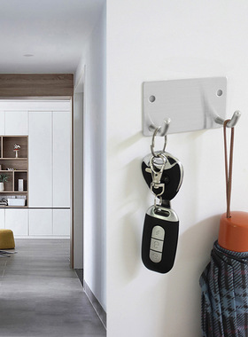 304不锈钢挂钩强力粘贴新款排钩承重厨房挂勾免打孔粘钩双钩