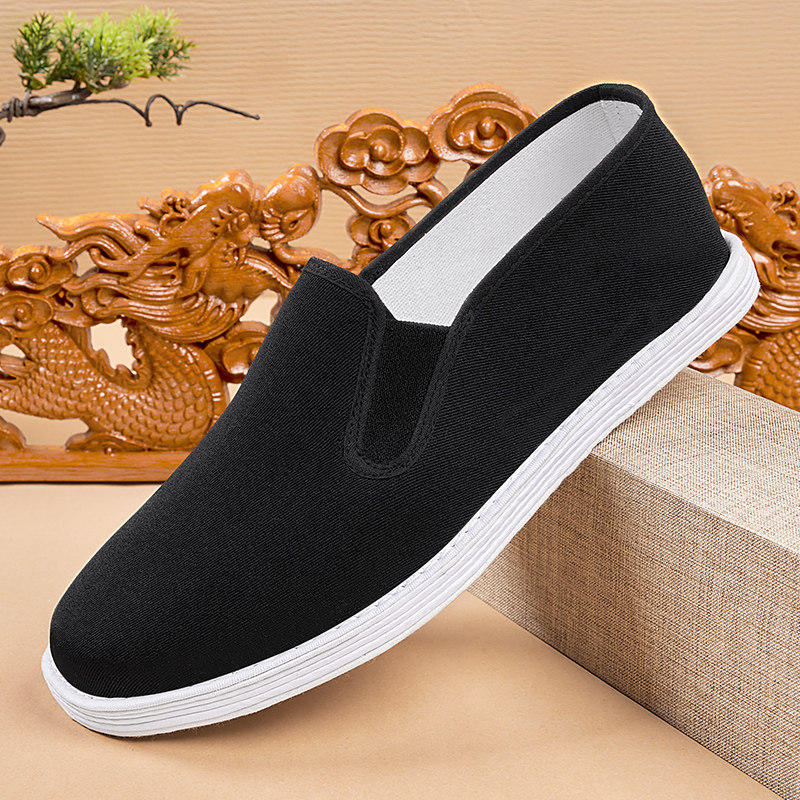 老北京布鞋男千层底品牌一脚蹬软底久站不累劳保鞋纯手工黑色布鞋,流行男鞋,帆布鞋,淘宝优惠券,粉丝福利购,淘宝优惠卷